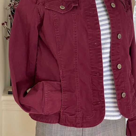 Like New Charter Club Maroon Cotton Jacket Size Medium - Picture 3 of 6